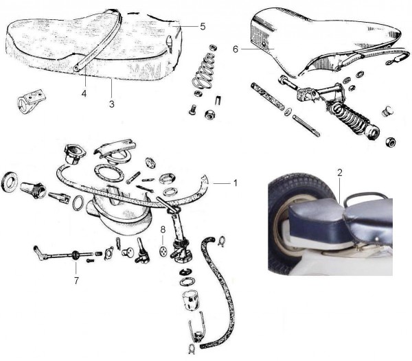 Fahrgestell Sitz - Vespa Vespa 150 150ccm 2T AC 1959-1960 VBA1T