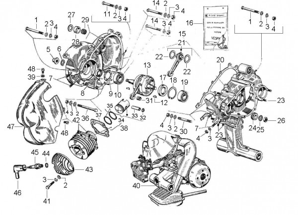 Motor Motor - Vespa Vespa 50 50ccm 2T AC 1963- V5A1T
