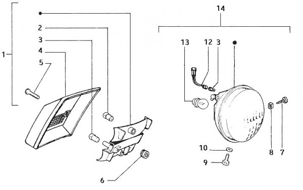 Elektrische Anlage Scheinwerfer - Vespa Vespa 50 50ccm 2T AC - V5N1T