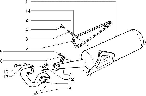 Motor Auspuff - Piaggio Sfera 50ccm 2T AC 1995- ZAPC0100000001001