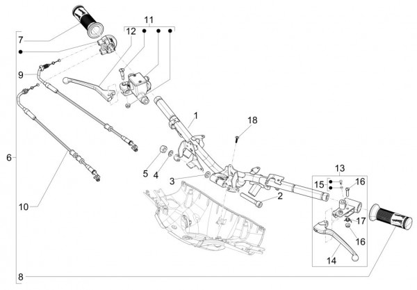Lenker Lenker - Vespa Sprint 125ccm 4T 3V AC 2017- ZAPMA1300