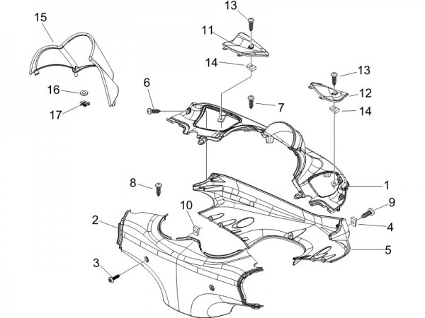 Lenker Lenkerdeckel - Piaggio Beverly 125ccm 4T LC 2007- ZAPM28900