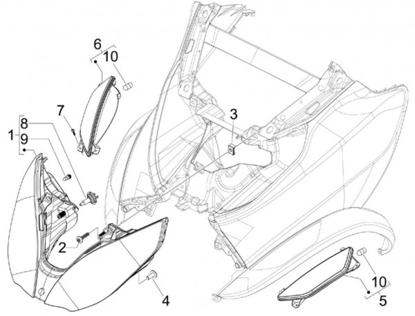 Elektrische Anlage Scheinwerfer - Piaggio MP 3 250ccm 4T LC 2007- ZAPM47200