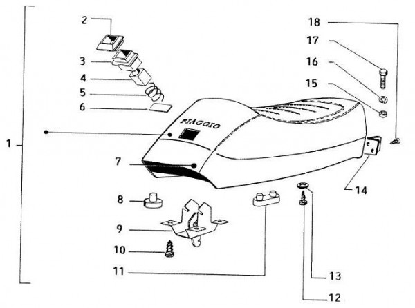 Fahrgestell Sitz II - Vespa Vespa 50 50ccm 2T AC - V5N1T