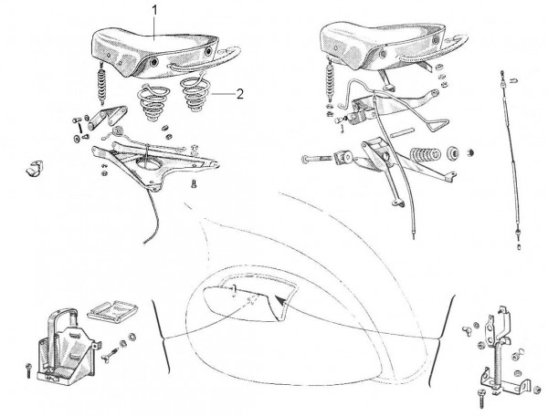 Fahrgestell Sitz - Vespa Vespa 150 150ccm 2T AC 1955- VL1T