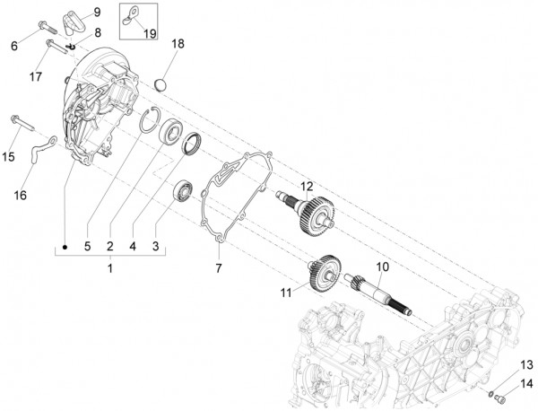 Motor Getriebe - Vespa Sprint 150ccm 4T 3V AC 2017- ZAPMA1400