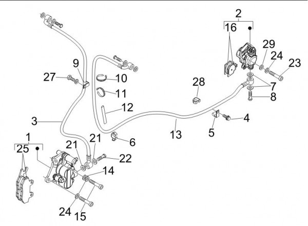 Bowdenzüge Bremsanlage - Vespa GT 250ccm 4T LC 2006- ZAPM45102
