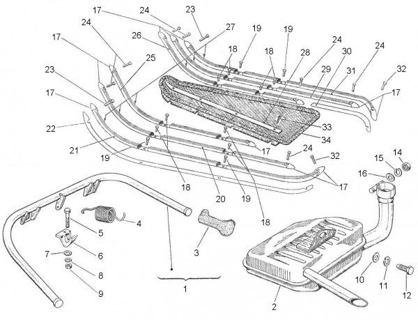 Fahrgestell Fußraumabdeckungen - Vespa Vespa 150 150ccm 2T AC 1961-1962 VBB1T