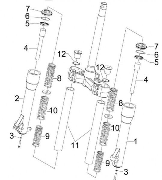 Radaufhängung Gabelkomponenten Escorts - Piaggio Beverly 125ccm 4T LC 2007- ZAPM28900