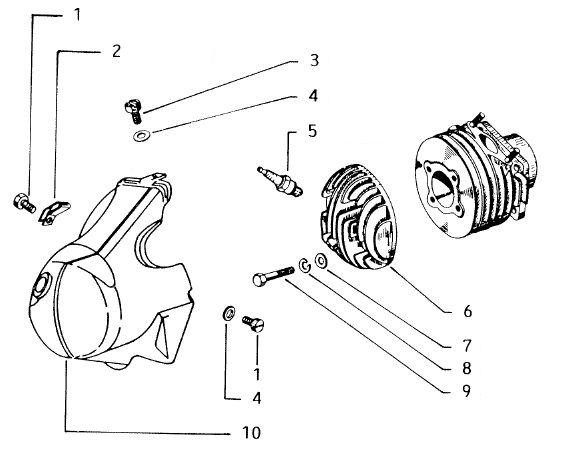 Motor Zylinderkopf - Vespa Vespa 50 50ccm 2T AC - V5N1T