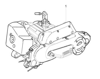 Motor Motor - Piaggio Zip II 50ccm 2T AC 2009- LBMC25E
