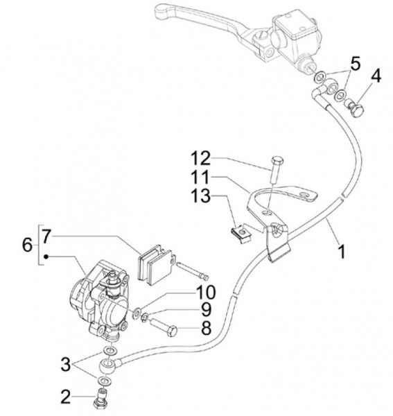 Bowdenzüge Bremsanlage vorn - Vespa S 50ccm 2T AC 2007- ZAPC38402