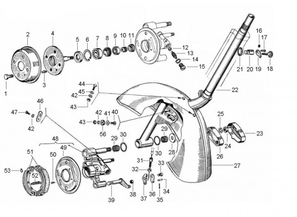 Radaufhängung Steuerrohr - Vespa Vespa 50 50ccm 2T AC 1963- V5SA1