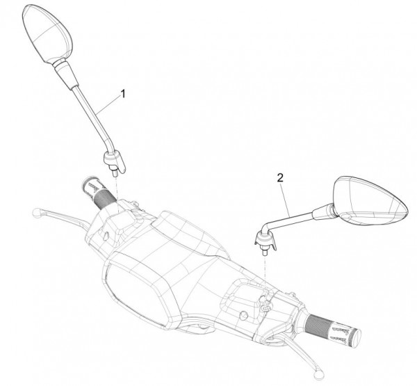 Lenker Rückspiegel - Vespa Sprint 125ccm 4T 3V AC 2017- ZAPMA1300