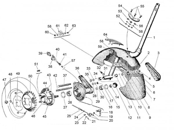 Radaufhängung Steuerrohr - Vespa Vespa 150 150ccm 2T AC 1957-1958 VB1T