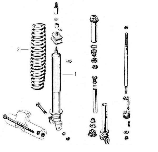 Radaufhängung Stoßdämpfer - Vespa Vespa 150 150ccm 2T AC 1959-1960 VBA1T