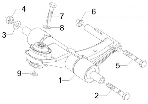 Radaufhängung Schwingarm - Vespa S 50ccm 2T AC 2007- ZAPC38402