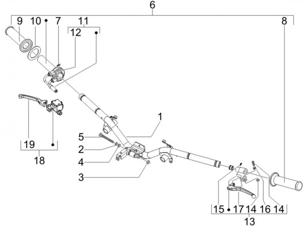 Lenker Lenker - Vespa S 50ccm 2T AC 2007- ZAPC38402