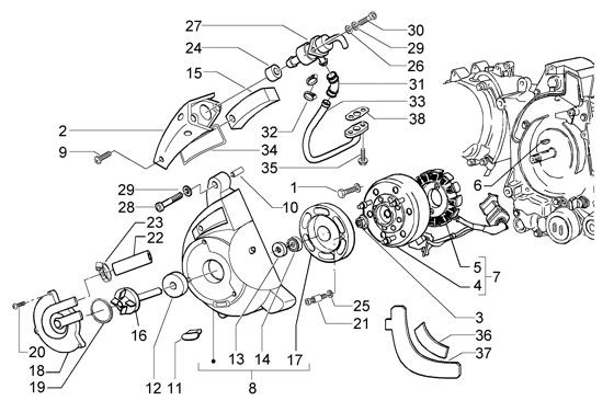Motor Lichtmaschine - Vespa GT 200ccm 4T LC 2004- ZAPM3120000001001