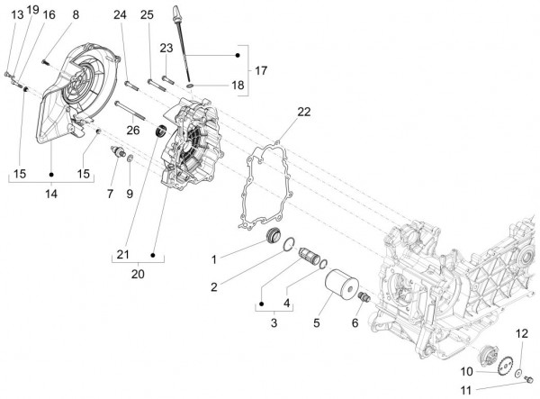 Motor Ölfilter - Vespa Sprint 125ccm 4T 3V AC 2017- ZAPMA1300
