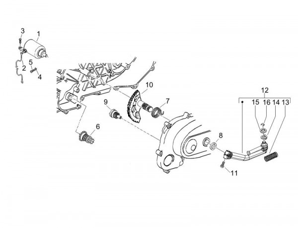 Motor Anlasser - Piaggio Zip SP 50ccm 2T LC 2007- ZAPC25000