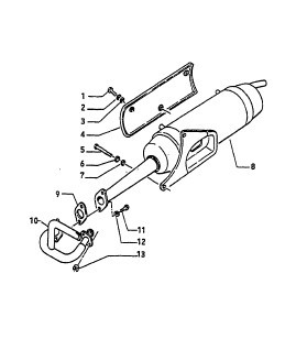 Motor Auspuff - Piaggio Zip 50ccm 2T AC 1993- SSL1T