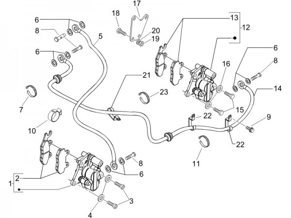 Bowdenzüge Bremsanlage - Piaggio Beverly 125ccm 4T LC 2007- ZAPM28900