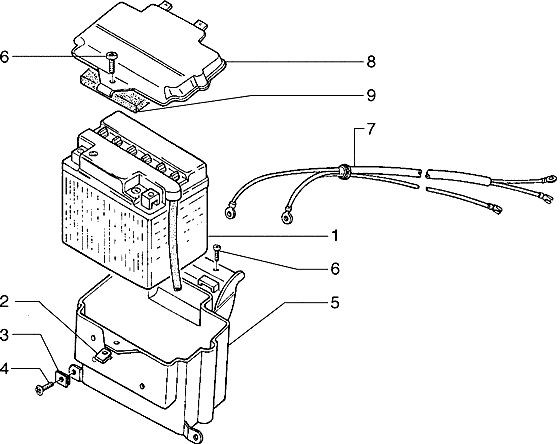Elektrische Anlage Batterie - Piaggio Hexagon 150ccm 2T LC 1996- EXV1T 00010001