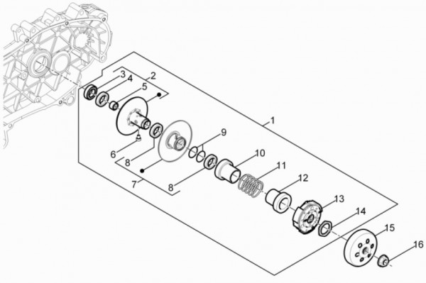 Motor getriebene Riemenscheiben - Vespa Sprint 50ccm 4T 3V AC 2017- ZAPCA0101