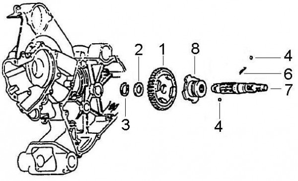 Motor Getriebe - Vespa PK Automatik 50ccm 2T AC 1994- VA52T