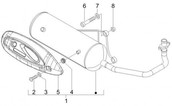 Motor Auspuff - Vespa S 50ccm 4T 2V AC 2012- ZAPC38901