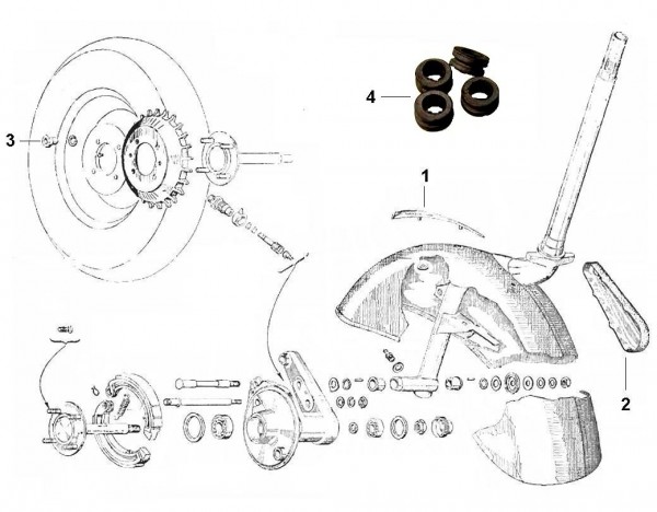 Fahrgestell Kotflügel - Vespa Vespa 125 125ccm 2T AC 1948-1950 V1T