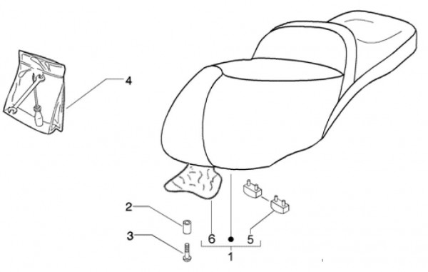 Fahrgestell Sitz - Piaggio Beverly 500ccm 4T LC 2003- ZAPM34100