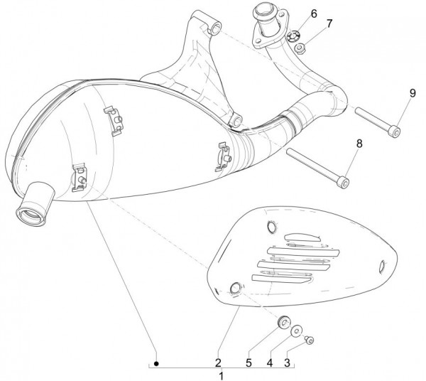 Motor Auspuff - Vespa Primavera 50ccm 4T 2V AC 2017- ZAPC53302