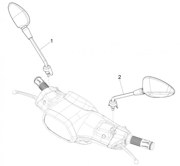 Lenker Rückspiegel - Vespa Sprint 50ccm 4T 3V AC 2017- ZAPCA0101