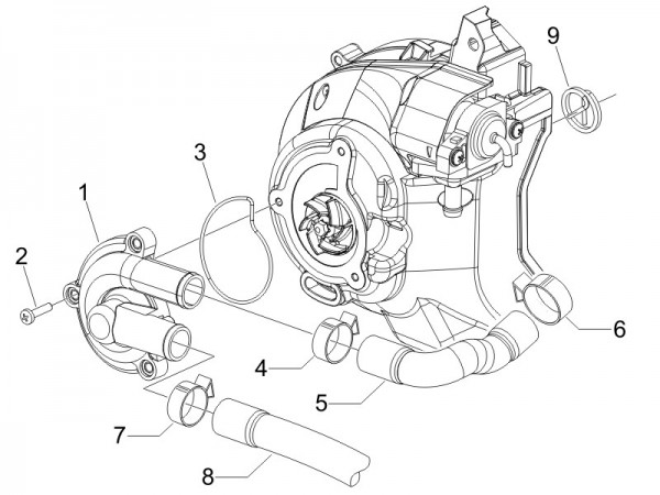 Motor Wasserpumpe - Piaggio Beverly 250ccm 4T LC 2006- ZAPM28800