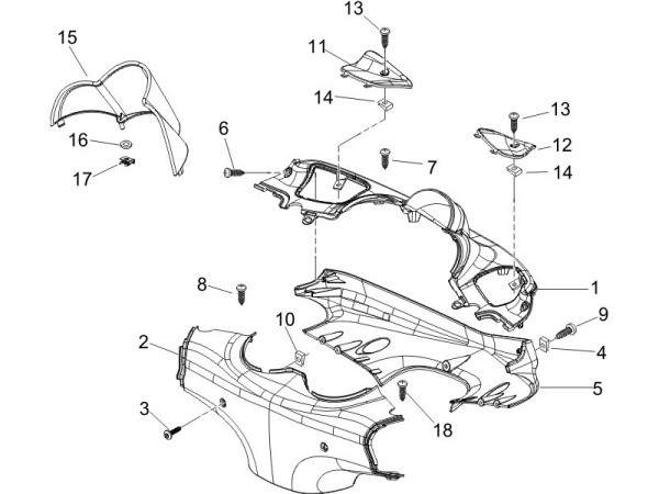 Lenker Lenkerdeckel - Piaggio Beverly 250ccm 4T LC 2006- ZAPM28800