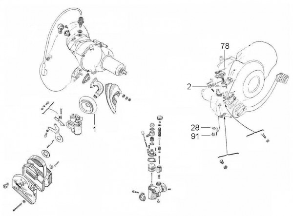 Motor Vergaser - Vespa Vespa 125 125ccm 2T AC 1953- VM1T