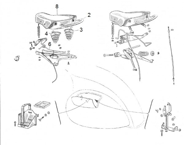 Fahrgestell Sitz - Vespa Vespa 150 150ccm 2T AC 1955-1956 VL2T