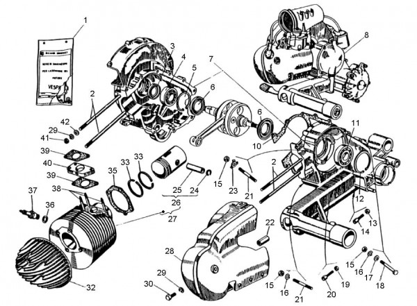Motor Motor - Vespa Super Sport 180ccm 2T AC 1965-1968 VSC1T