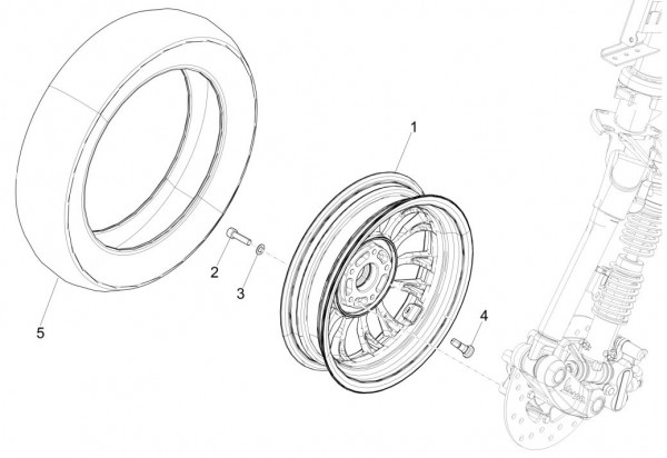 Radaufhängung Vorderrad - Vespa Sprint 125ccm 4T 3V AC 2017- ZAPMA1300