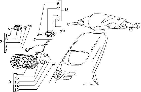 Elektrische Anlage Scheinwerfer - Piaggio TPH 50ccm 2T AC 2001- ZAPC2900000001001