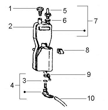 Fahrgestell Öltank - Vespa PK Automatik 80ccm 2T AC 1985- VA81T0001001