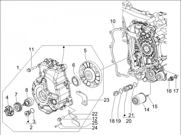 Motor Ölfilter - Vespa GT 250ccm 4T LC 2006- ZAPM45102