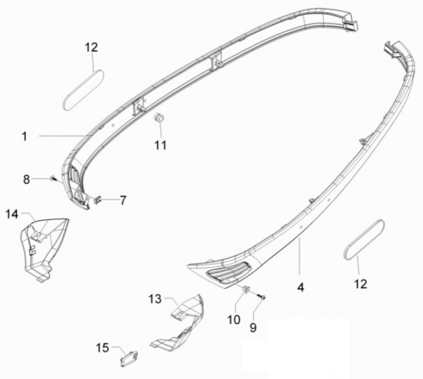 Fahrgestell Seitenverkleidungen - Vespa S 50ccm 4T 2V AC 2012- ZAPC38901