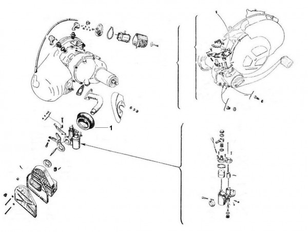 Motor Vergaser - Vespa Vespa 125 125ccm 2T AC 1948-1950 V1T