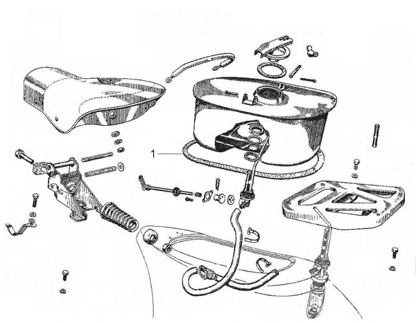 Fahrgestell Benzintank - Vespa Vespa 125 125ccm 2T AC 1961- VNS3T