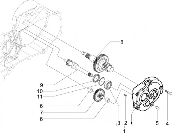 Motor Getriebe - Vespa S 50ccm 4T 2V AC 2011- ZAPC38901