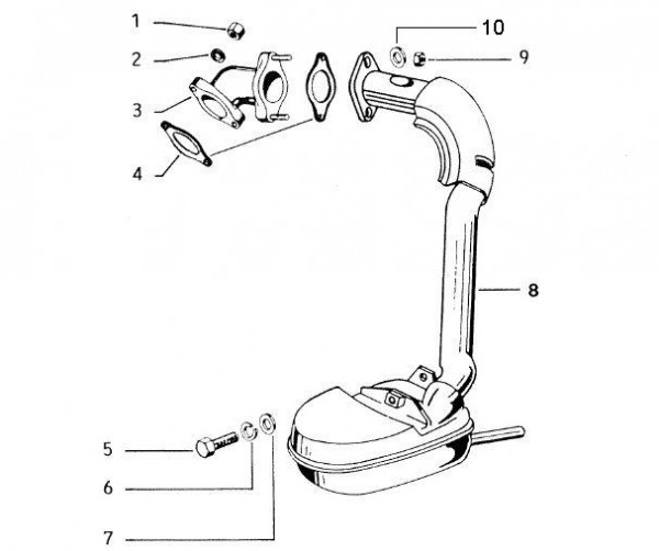 Motor Auspuff - Vespa Vespa 50 50ccm 2T AC - V5N1T