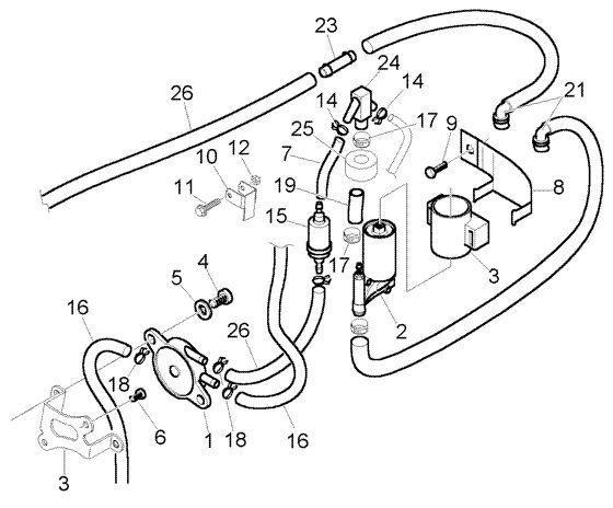 Fahrgestell Benzinpumpe - Piaggio NRG 50ccm 2T LC 2005- ZAPC45200